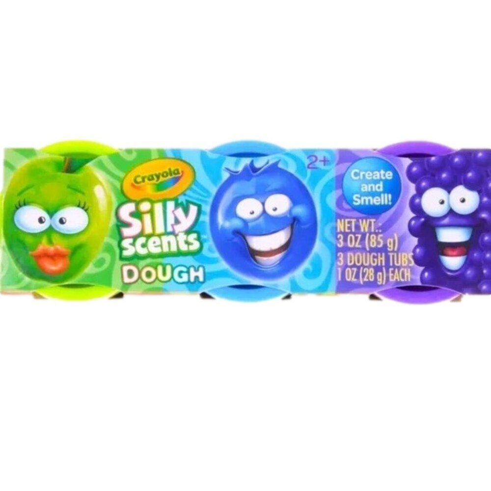 NEW Crayola Silly Scents Dough 2+ Green/Blue/Purple